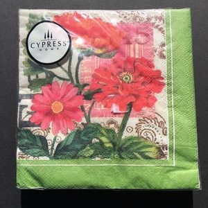 2 Packages Cypress Home Beverage Napkins Paper Cocktail Floral Party Crafts New